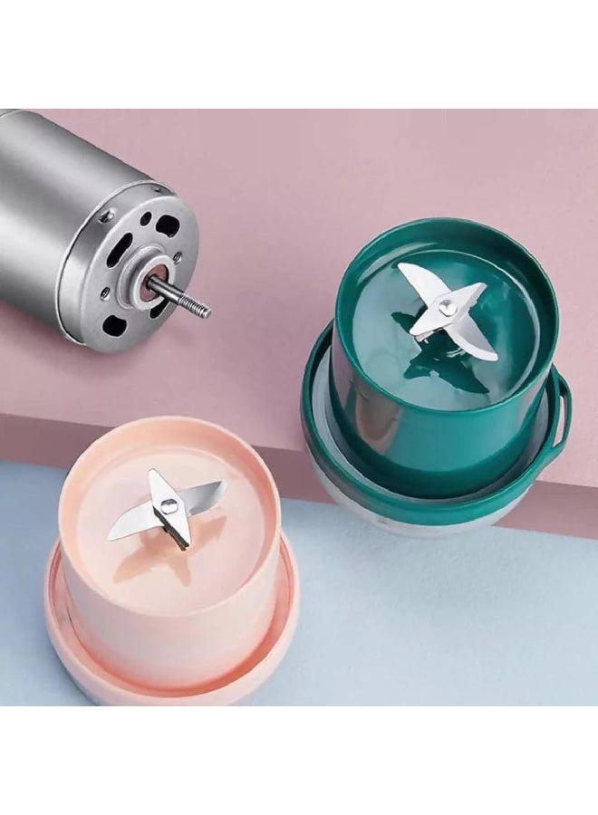 خلاط صغير محمول سعة 300 مل - خلاط عصارة شخصي يعمل بمنفذ USB مزود بـ 6 شفرات من الفولاذ المقاوم للصدأ - سهل الاستخدام بضغطة زر واحدة لتحضير العصائر، ومشروبات البروتين، وطعام الأطفال - مثالي للمطبخ، والسفر، والمكتب، والنادي الرياضي - وردي - Image 2